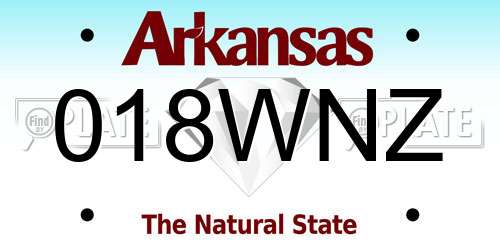 018WNZ Arkansas License Plate