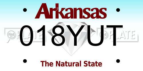 018YUT Arkansas License Plate