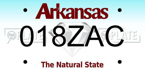 018ZAC Arkansas License Plate