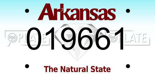 019661 Arkansas License Plate