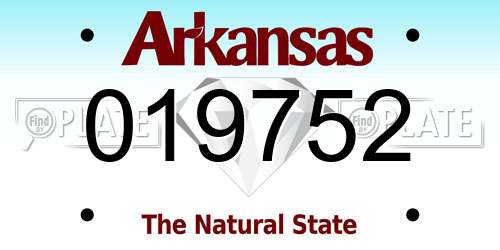 019752 Arkansas License Plate