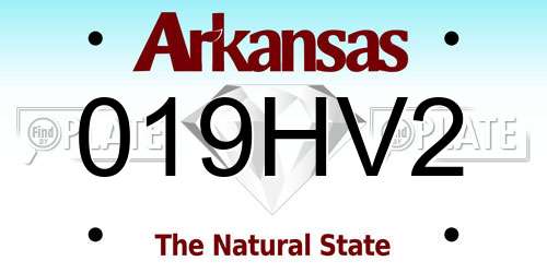 019HV2 Arkansas License Plate