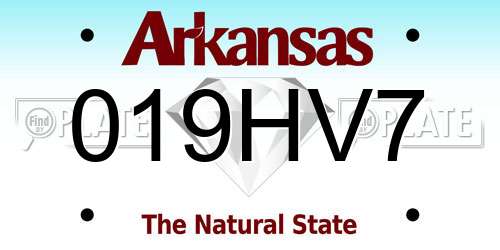 019HV7 Arkansas License Plate