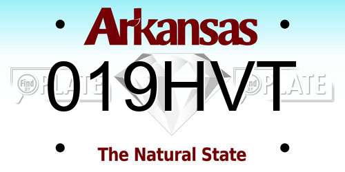 019HVT Arkansas License Plate