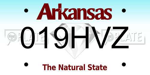 019HVZ Arkansas License Plate