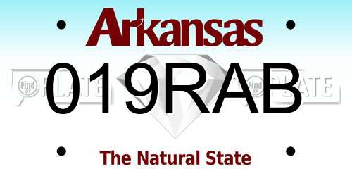 019RAB Arkansas License Plate