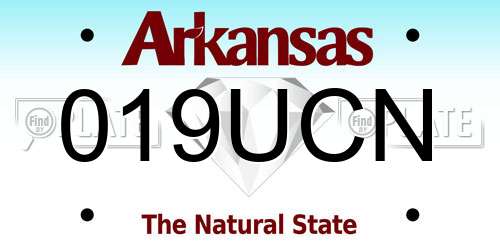 019UCN Arkansas License Plate