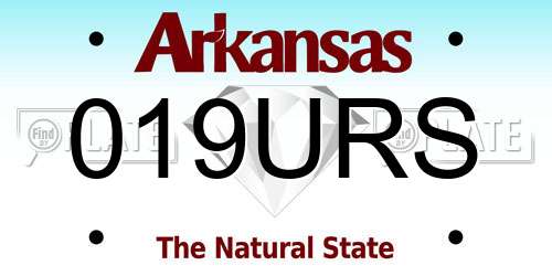 019URS Arkansas License Plate