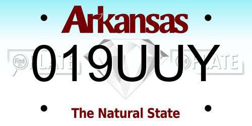 019UUY Arkansas License Plate