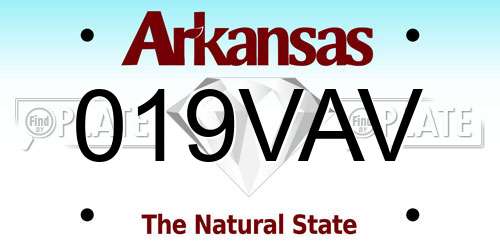 019VAV Arkansas License Plate