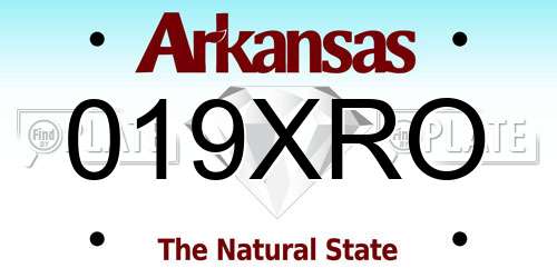 019XRO Arkansas License Plate