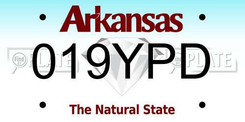 019YPD Arkansas License Plate