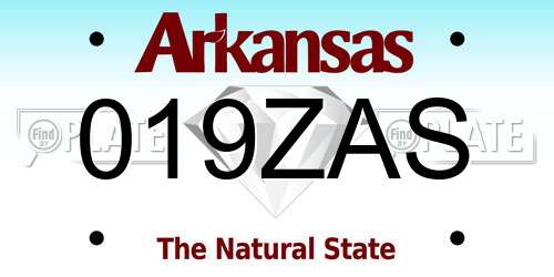 019ZAS Arkansas License Plate