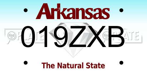 019ZXB Arkansas License Plate