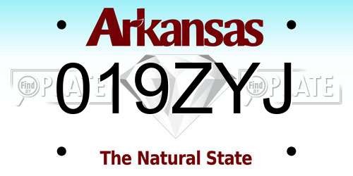 019ZYJ Arkansas License Plate