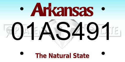 01AS491 Arkansas License Plate