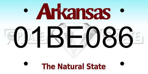 01BE086 Arkansas License Plate