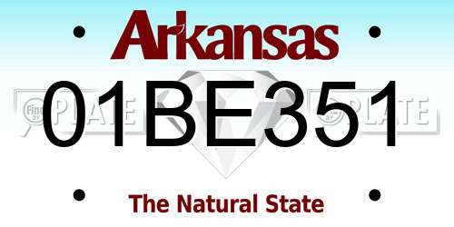 01BE351 Arkansas License Plate