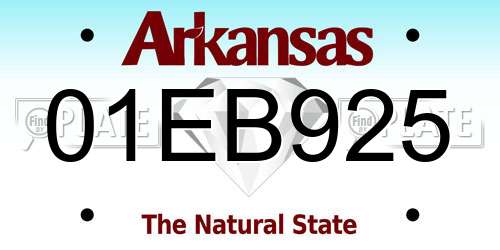 01EB925 Arkansas License Plate