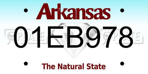 01EB978 Arkansas License Plate