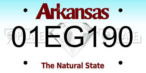 01EG190 Arkansas License Plate