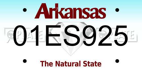 01ES925 Arkansas License Plate