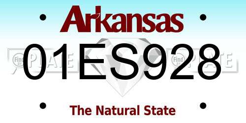 01ES928 Arkansas License Plate