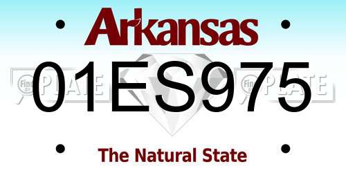 01ES975 Arkansas License Plate