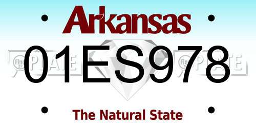 01ES978 Arkansas License Plate