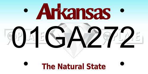 01GA272 Arkansas License Plate