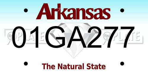 01GA277 Arkansas License Plate