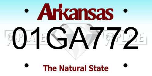01GA772 Arkansas License Plate