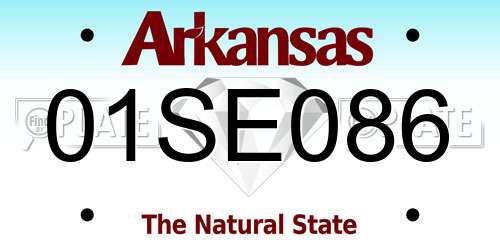 01SE086 Arkansas License Plate