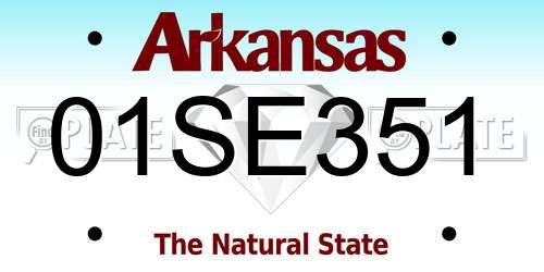 01SE351 Arkansas License Plate