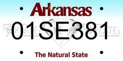 01SE381 Arkansas License Plate