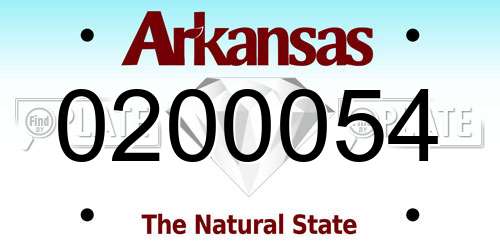 0200054 Arkansas License Plate
