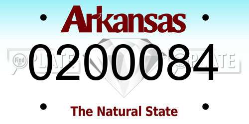 0200084 Arkansas License Plate