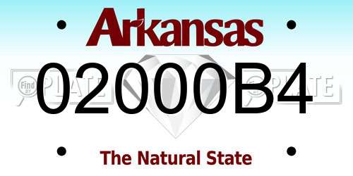 02000B4 Arkansas License Plate