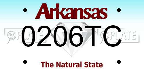 0206TC Arkansas License Plate