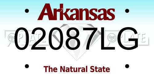 02087LG Arkansas License Plate