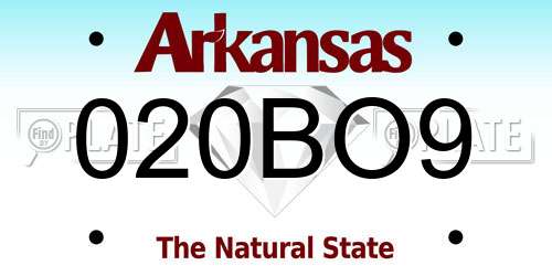 020BO9 Arkansas License Plate