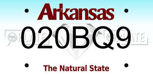020BQ9 Arkansas License Plate