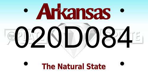 020D084 Arkansas License Plate