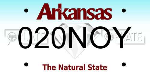 020NOY Arkansas License Plate