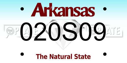 020S09 Arkansas License Plate