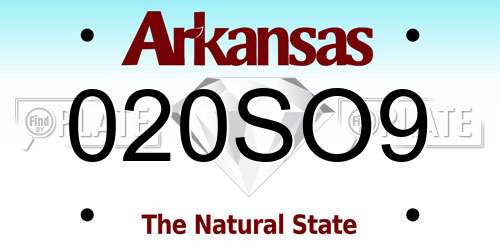 020SO9 Arkansas License Plate