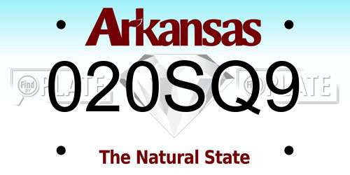 020SQ9 Arkansas License Plate