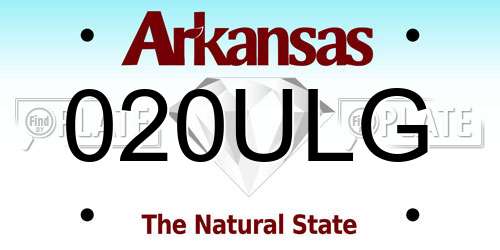 020ULG Arkansas License Plate