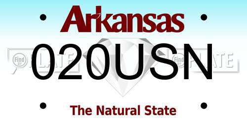 020USN Arkansas License Plate
