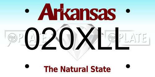 020XLL Arkansas License Plate